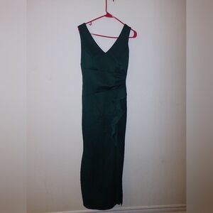 Green long prom dress